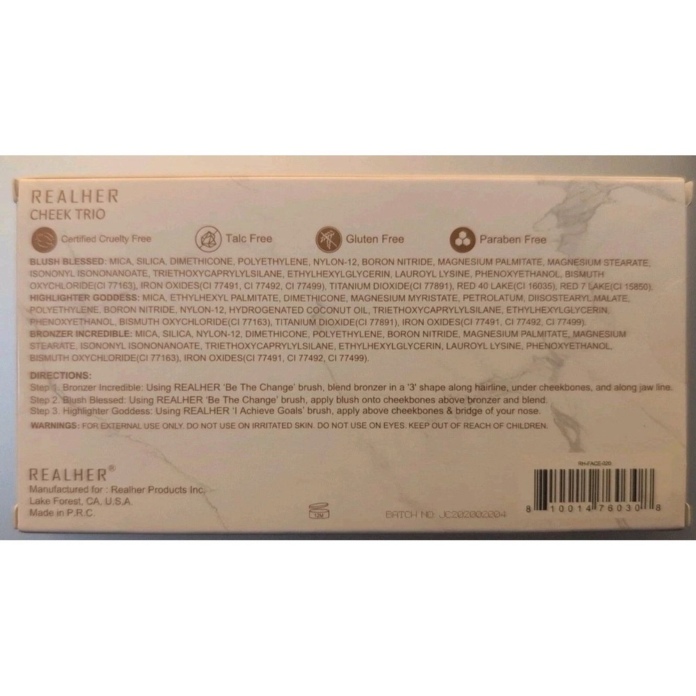 RealHer Ultimate Glow Getter Cheek Trio Blush Highlighter Bronzer Palette NEW - Picture 4 of 4